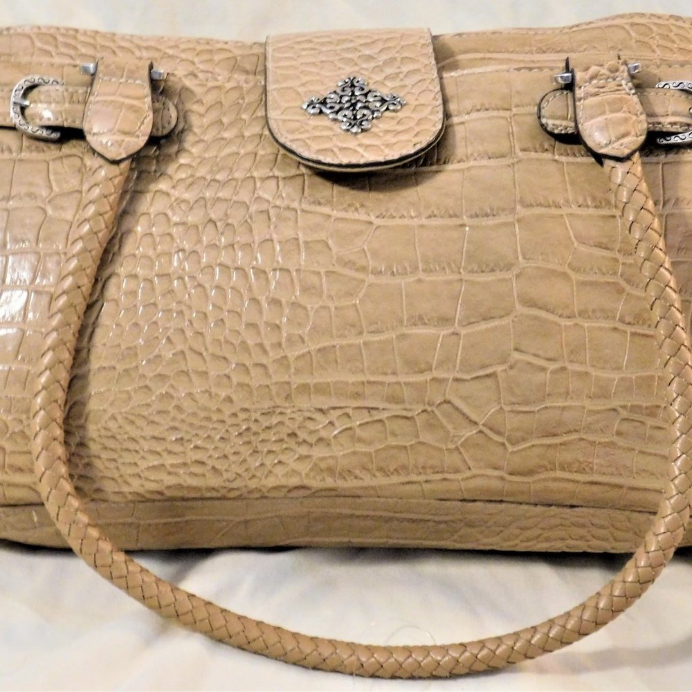 Faux Crocodile Skin Hobo Bag
